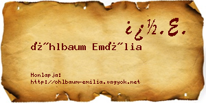 Öhlbaum Emília névjegykártya